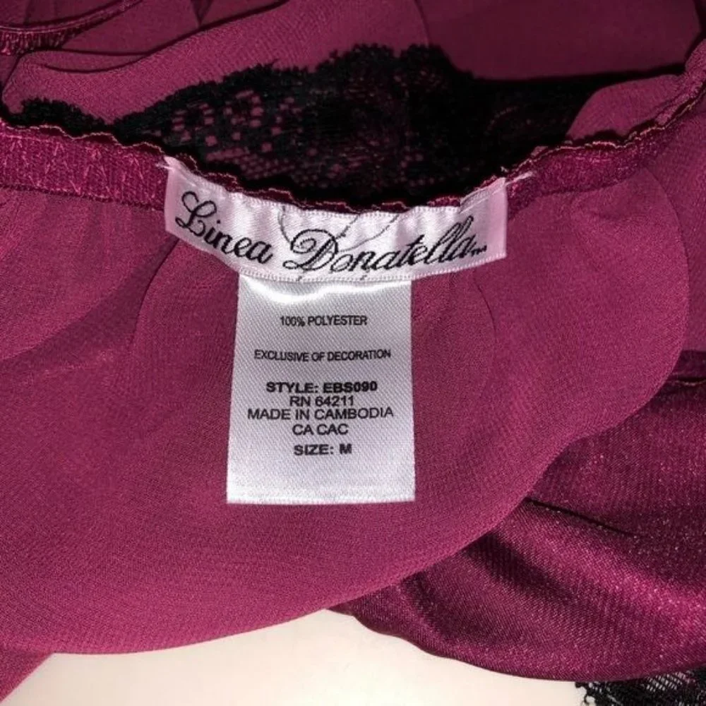 LINEA DONATELLA Lace Trim Satin & chiffon chemise - Picture 7 of 9